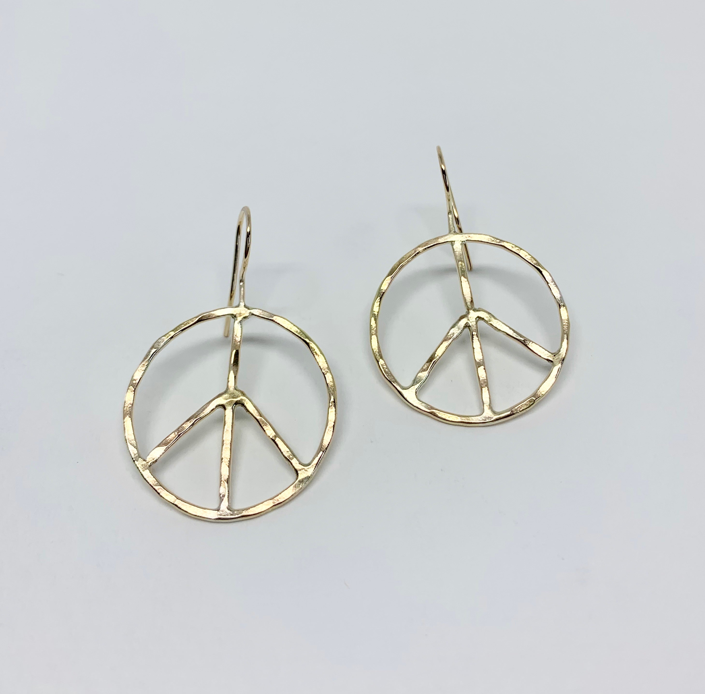 Rustic Peace Sign Earrings - Let There Be Peace Earrings - Small-3